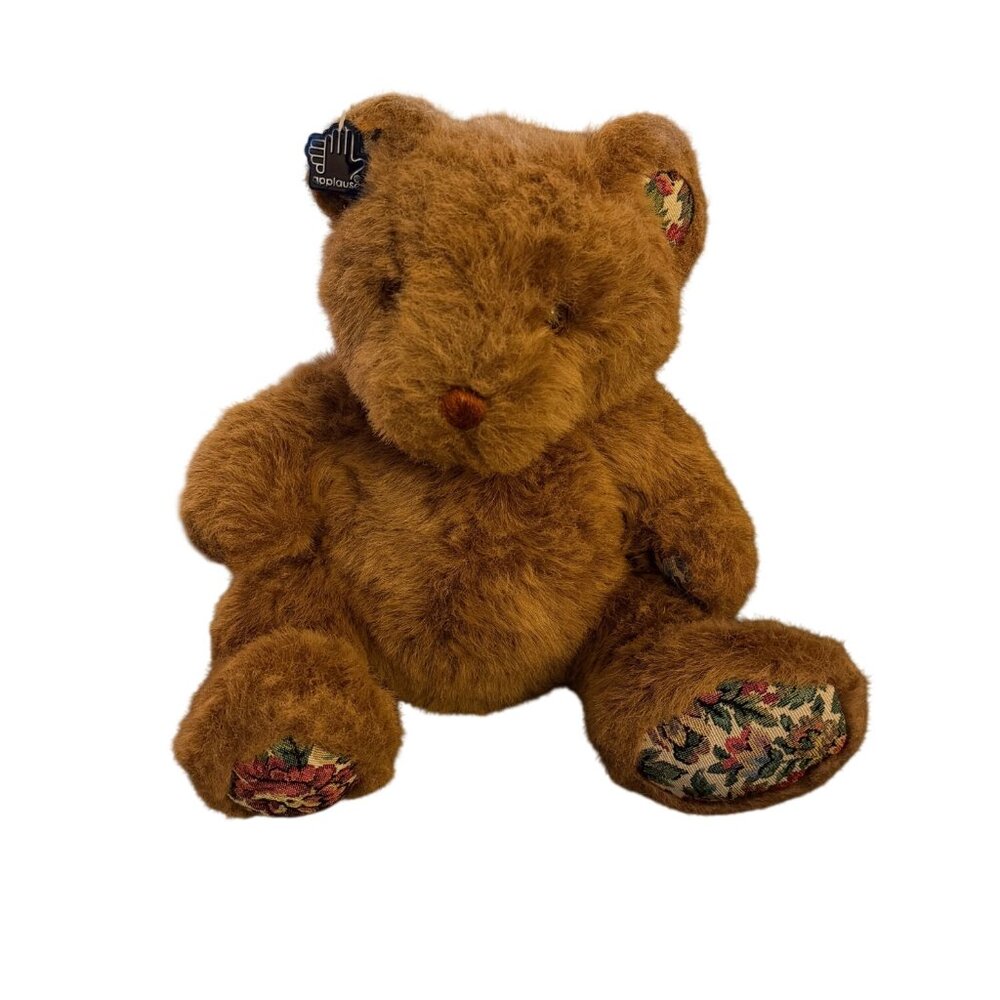 Vintage Applause Woodland Hills Plush Teddy Bear With Floral Paws & Ears 15"